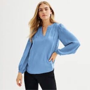 NWT Nine West Periwinkle Women's Long-Sleeve Blouse Size XL
